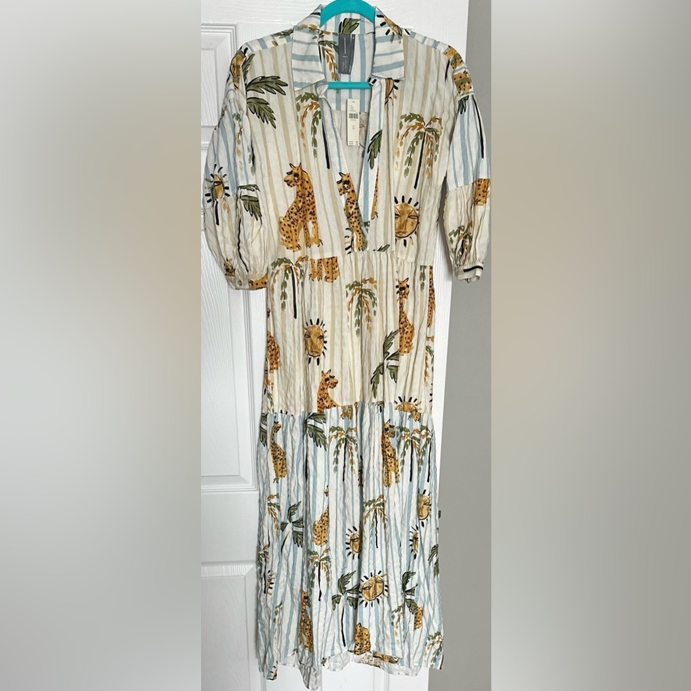 Anthropologie Carolita Artist Edition Tiered Shirt Dress NWT XS - Picture 4 of 12